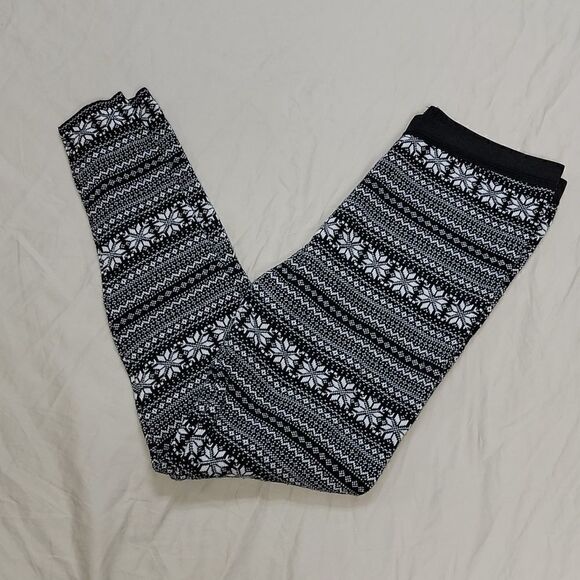 KAISELY HI-RISE WINTER-THEMED SNOWFLAKE SWEATER LEGGINGS, SIZE LARGE - Picture 1 of 7
